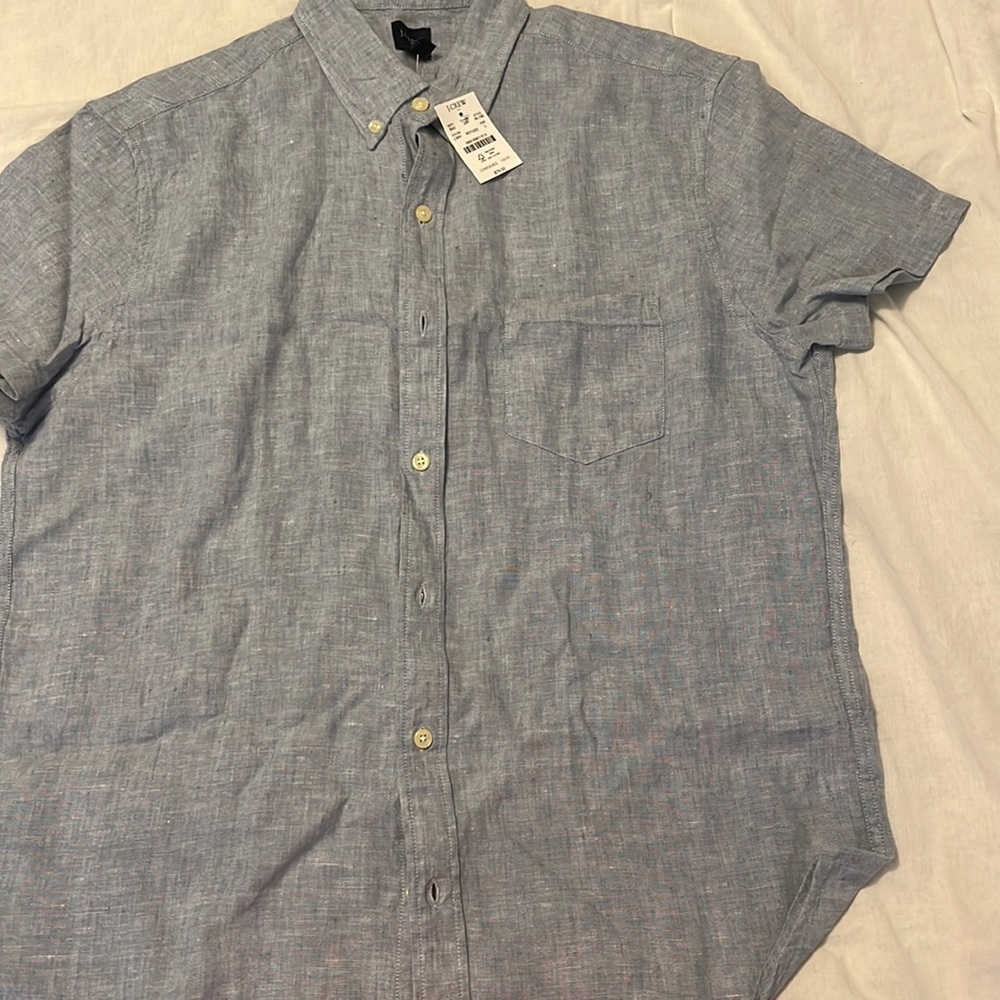 Light blue short sleeve J Crew button down NWT